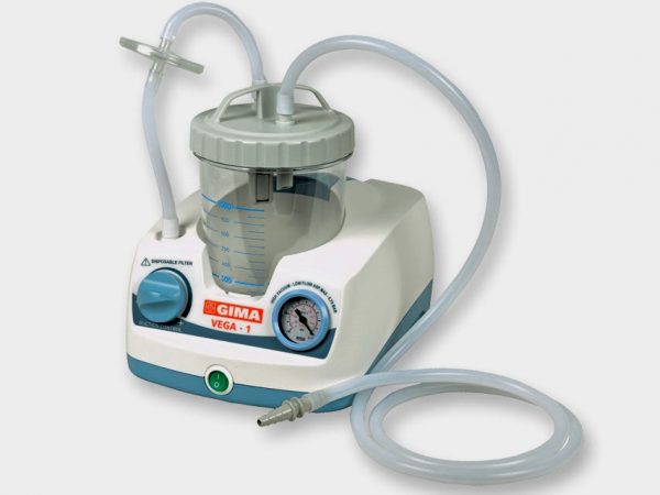 ASPIRATORE VEGA UNO Flusso: 15 l/minuto Linea di aspiratori compatti ed affi dabili creaticon stile per la piccola chirurgia.