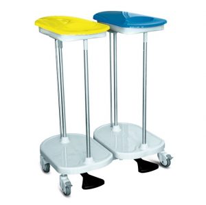 TORINOMED - CARRELLO BIANCHERIA - 2 sacchi Carrelli da biancheria con apertura a pedale.