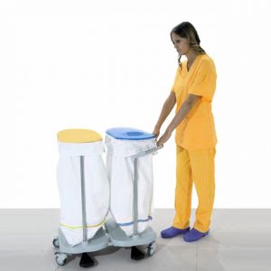Carrello da biancheria con apertura a pedale, 2 sacchi. - immagine 3