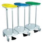 TORINOMED - CARRELLO BIANCHERIA - 3 sacchi Carrelli da biancheria con apertura a pedale.