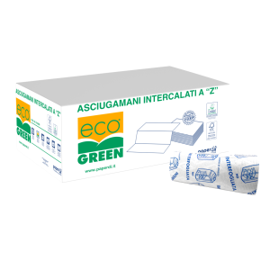 ASCIUGAMANI INTERFOGLIATI A “Z” IN CARTA ECO GREEN, 2 VELI, CONFEZIONE DA 3000 PEZZI (15 PACCHI DA 200) - TORINOMED