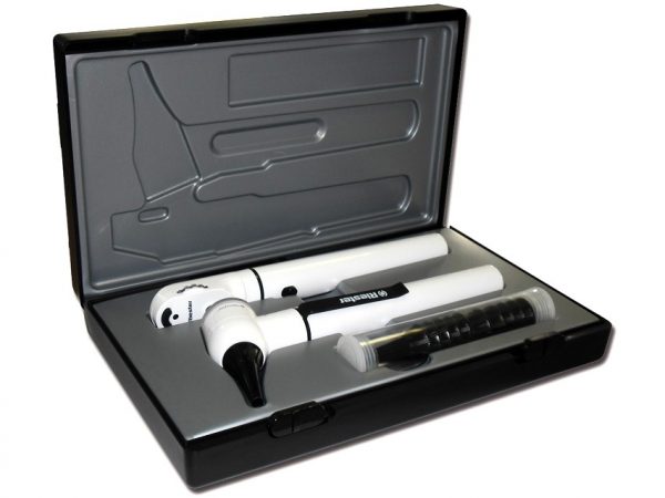 KIT DIAGNOSTICO E-SCOPE® - BIANCO Set oto-oftalmoscopio, LED 3,7V in valigetta rigida.