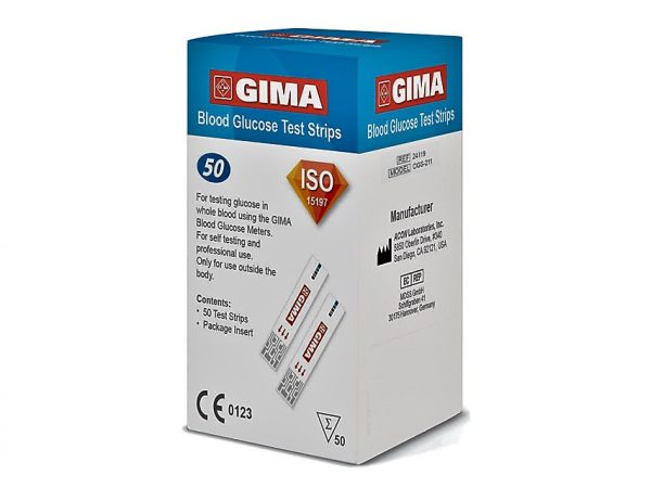 TORINOMED - STRISCE GLUCOSIO per GLUCOMETRO GIMA - Confezione da 50 strisce.