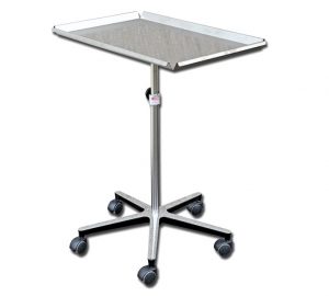 TORINOMED - TAVOLO MAYO piantana 5 ruote Vassoio acciaio inox, piantana 5 ruote (Ø 50 mm).