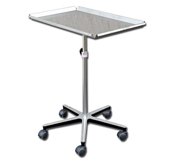 TORINOMED - TAVOLO MAYO piantana 5 ruote Vassoio acciaio inox, piantana 5 ruote (Ø 50 mm).