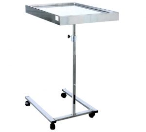 TORINOMED - TAVOLO MAYO - FORMA A U Piantana in acciaio inox con rotelle Ø 50 mm: razza a U