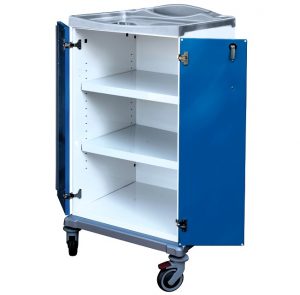 TORINOMED - CARRELLI BIANCHERIA PULITA 2 ANTE Carrello biancheria pulita - piccolo Dimensioni: 670 x 640 x h. 1280 (mm)