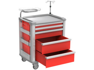 Carrello emergenza MEDI KART - rosso - immagine 3