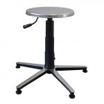 TORINOMED - SGABELLO - sedile inox, base in alluminio con piedini