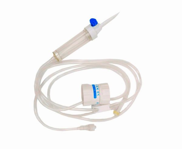 TORINOMED - Set Infusionale con Regolazione di Flusso a 2 Vie Deflussore sterile per flebo con camera di sgocciolamento e tubo in PVC.