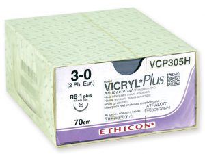 VICRYL PLUS 3/0 – VCP305H – ETHICON intrecciato – 1/2 - ago: RB-1 Plus 17 mm. - 70 cm. filo – conf. 36 pz.