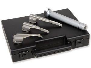 TORINOMED - SET LARINGO PEDIATRICO STANDARD RICARICABILI (MANICO + LAME) • (3 lame MILLER 0-1, Mc INTOSH 0)