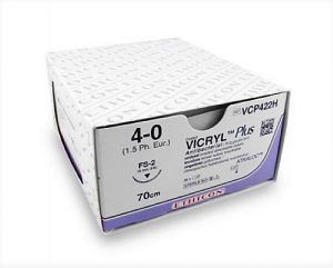VICRYL PLUS 4/0 - VCP494H - ETHICON intrecciato - 3/8 - ago P-3  13 mm. - 45 cm. filo – conf. 36 pz.