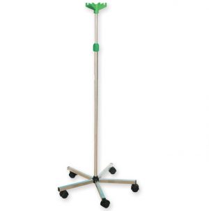 Asta flebo acciaio inox AISI 304 - surotelle - 4 ganci in plastica