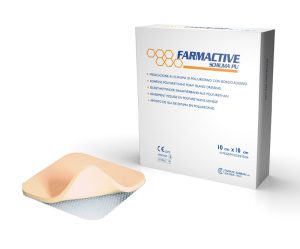 Farmactive® schiuma PU - Medicazione in schiuma di poliuretano - 10 x 10 cm. - Conf. 10 pezzi